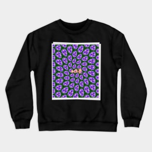 Cute Purple Aster Pattern Crewneck Sweatshirt